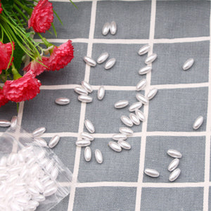 Planet Gates 200pcs 3x6/4x8/6x12mm Oval Pearl Beads Imitation ABS Beads For Jewelry Making Arts Crafts Apparel Sewing Garment Beads DIY