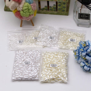 Planet Gates 200pcs 3x6/4x8/6x12mm Oval Pearl Beads Imitation ABS Beads For Jewelry Making Arts Crafts Apparel Sewing Garment Beads DIY