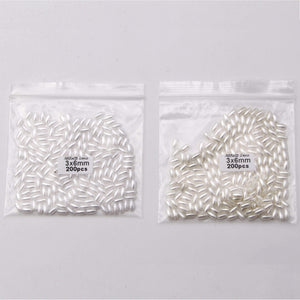 Planet Gates 200pcs 3x6/4x8/6x12mm Oval Pearl Beads Imitation ABS Beads For Jewelry Making Arts Crafts Apparel Sewing Garment Beads DIY