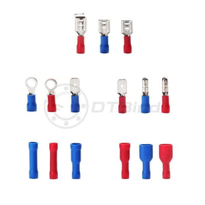200PCS Eletrical Cable Terminal Connecting Tool Assorted Electrical Fork Ring Spade Crimp Terminal Wire Connector Box Kit