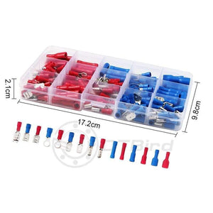 200PCS Eletrical Cable Terminal Connecting Tool Assorted Electrical Fork Ring Spade Crimp Terminal Wire Connector Box Kit