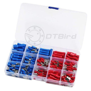 200PCS Eletrical Cable Terminal Connecting Tool Assorted Electrical Fork Ring Spade Crimp Terminal Wire Connector Box Kit