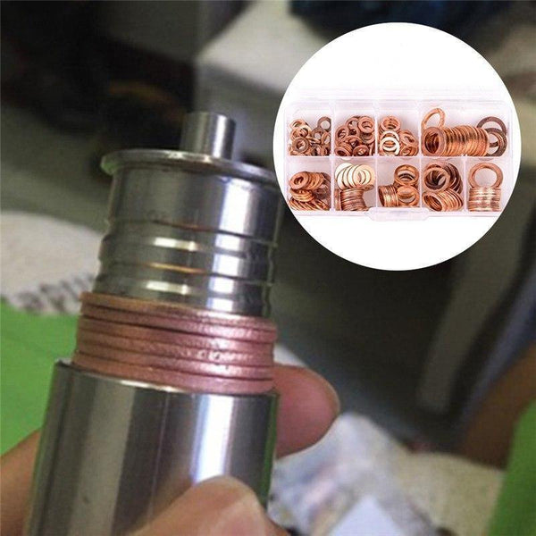 Planet Gates 200pcs/lot M5-M14 Solid Copper Washers Automotive Service Set Oil Seal Spacer Car Repair Tools Auto Accessories