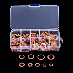 Planet Gates 200pcs/lot M5-M14 Solid Copper Washers Automotive Service Set Oil Seal Spacer Car Repair Tools Auto Accessories