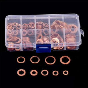 Planet Gates 200pcs/lot M5-M14 Solid Copper Washers Automotive Service Set Oil Seal Spacer Car Repair Tools Auto Accessories
