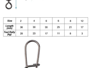 Planet Gates 200pcs/lot Stainless Rolling Swivel With Nice Snap MS+ZQ Hooks Lure Connector Sea Rock Fishing Swivels Snaps Tackle