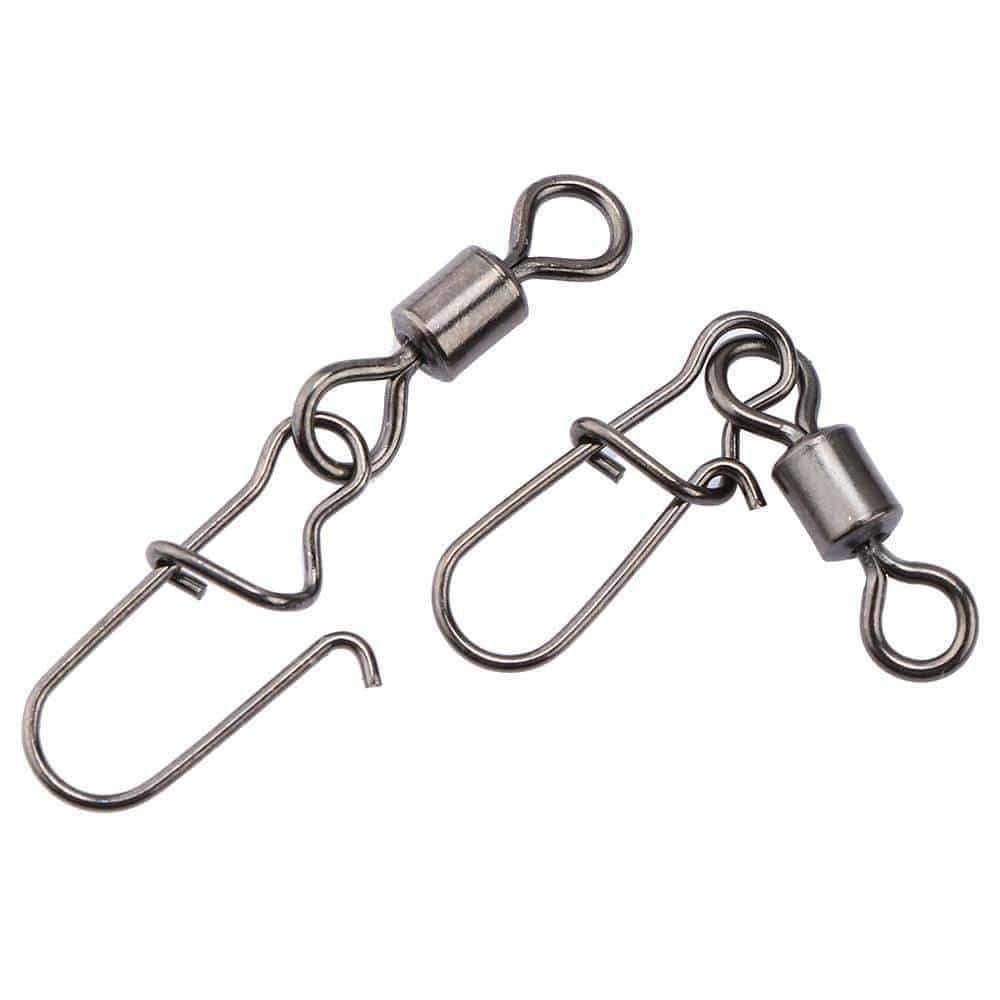 Planet Gates 200pcs/lot Stainless Rolling Swivel With Nice Snap MS+ZQ Hooks Lure Connector Sea Rock Fishing Swivels Snaps Tackle