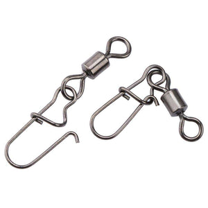 Planet Gates 200pcs/lot Stainless Rolling Swivel With Nice Snap MS+ZQ Hooks Lure Connector Sea Rock Fishing Swivels Snaps Tackle