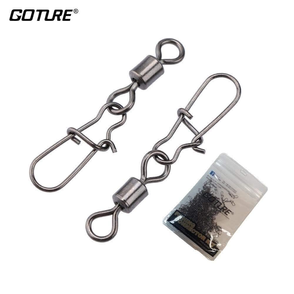 Planet Gates 200pcs/lot Stainless Rolling Swivel With Nice Snap MS+ZQ Hooks Lure Connector Sea Rock Fishing Swivels Snaps Tackle