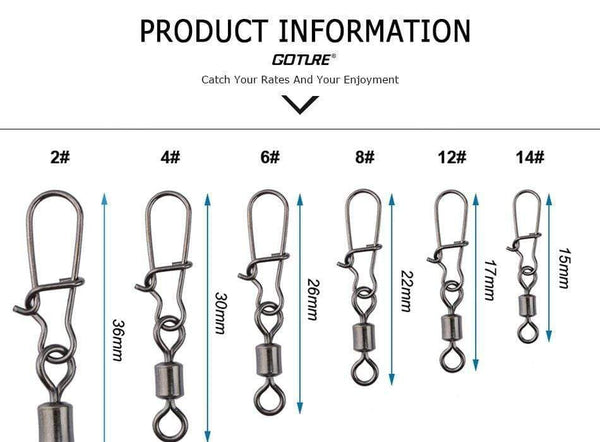 Planet Gates 200pcs/lot Stainless Rolling Swivel With Nice Snap MS+ZQ Hooks Lure Connector Sea Rock Fishing Swivels Snaps Tackle