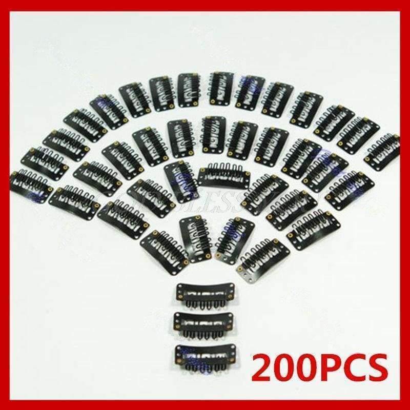 Planet Gates 200Pcs/Lot U Shape Black Snap Clip For Hair Extension Wig Weft 32mm Ponytail Holder