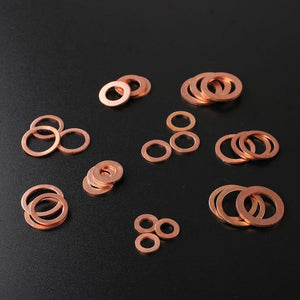 Planet Gates 200Pcs/Pack Car Copper Washer Oil Seal Sheet Gasket Assorted Garage Engine Washer Kit Auto Hardware Repair M5 M6 M8 M10 M12 M14