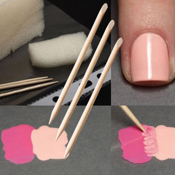 Planet Gates 200pcs/Pack Orange Wooden Stick Cuticle Pusher Remover 11.5cm Nail Art Design Manicure Care Tools Dead Skin Removal Nail Care