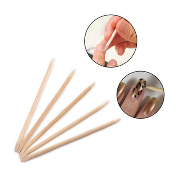 Planet Gates 200pcs/Pack Orange Wooden Stick Cuticle Pusher Remover 11.5cm Nail Art Design Manicure Care Tools Dead Skin Removal Nail Care