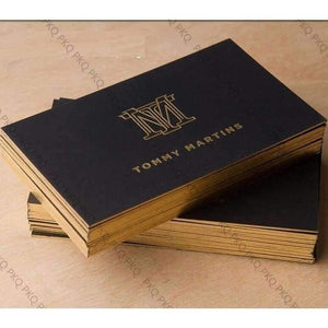 Planet Gates 200Sheet Custom Business Card Both/Double Side Gold/Silver Foil Card Printing Custom  Material 700gsm Black Paper High Quality