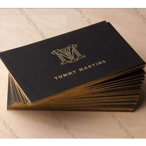 Planet Gates 200Sheet Custom Business Card Both/Double Side Gold/Silver Foil Card Printing Custom  Material 700gsm Black Paper High Quality