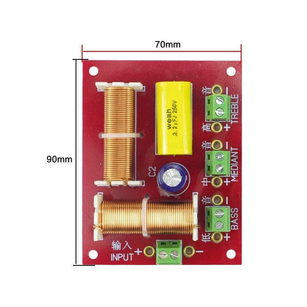 200W Speaker 3 WAY Crossover Audio Treble + MID +Bass Independent Crossover Speakers Filter Frequency Divider 2PCS