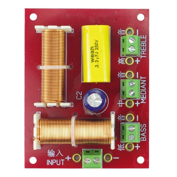 200W Speaker 3 WAY Crossover Audio Treble + MID +Bass Independent Crossover Speakers Filter Frequency Divider 2PCS