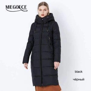 Planet Gates 201 Black / S / China 2018 Winter New Collection Bio Fluff Hooded Women's Winter Coat Parkas European Style Warm Stylish Winter Jacket