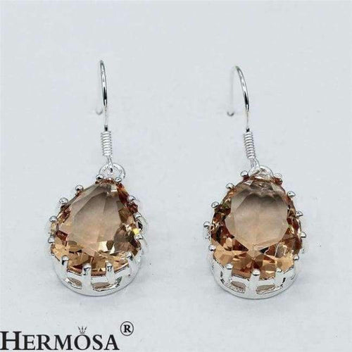 Planet Gates 2016 Fashion Jewelry Women Dangle Drop Earrings Girls Orange Small Garnet Trendy Earrings 925 Sterling-Silver-Jewelry Earring