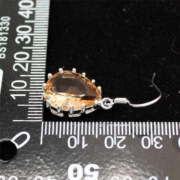 Planet Gates 2016 Fashion Jewelry Women Dangle Drop Earrings Girls Orange Small Garnet Trendy Earrings 925 Sterling-Silver-Jewelry Earring