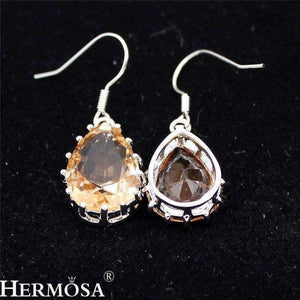 Planet Gates 2016 Fashion Jewelry Women Dangle Drop Earrings Girls Orange Small Garnet Trendy Earrings 925 Sterling-Silver-Jewelry Earring