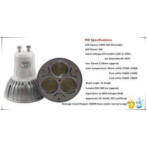 Planet Gates 2017/1pcs Super Bright 9W 12W 15W GU10 LED Bulb 110V 220V Dimmable Led Spotlights Warm/Natural/Cool White GU 10 LED lamp