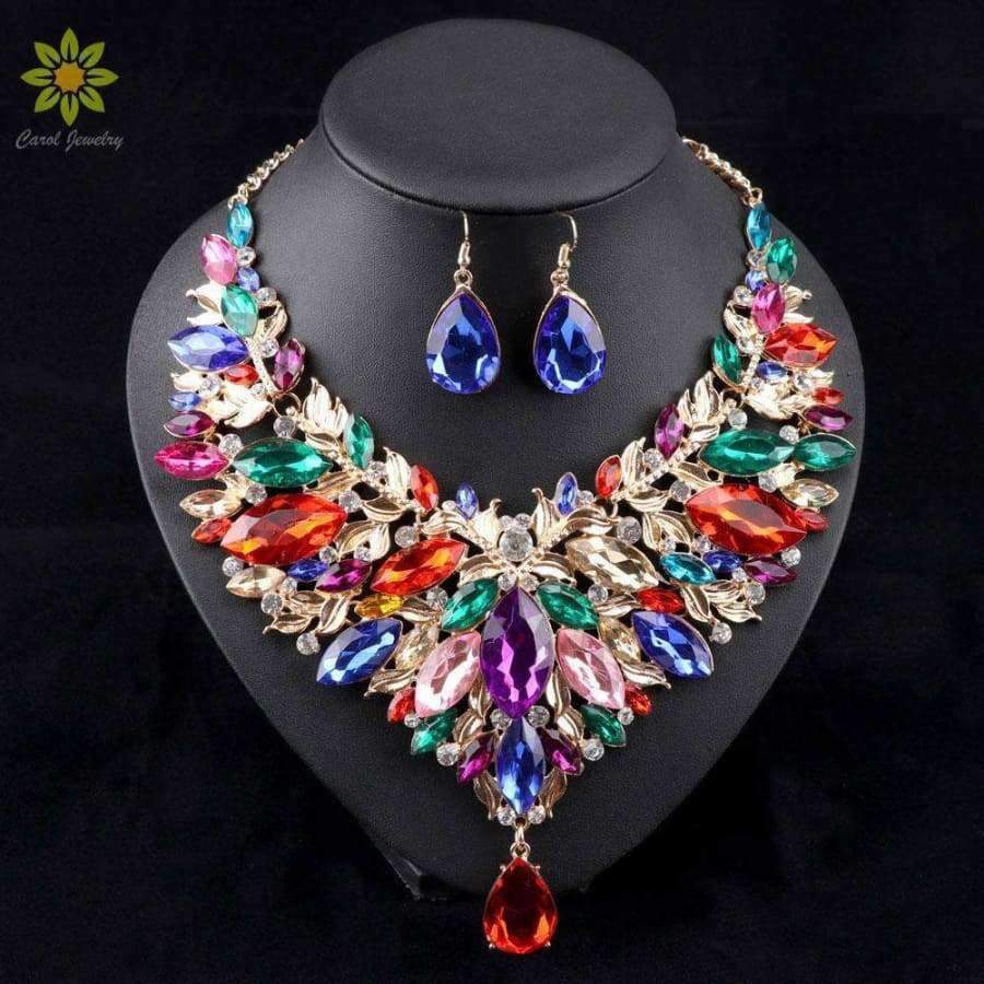 Planet Gates 2017 African Jewelry Sets Wedding Necklace Womens Jewellery Set Gold Color Necklace And Earrings 6Colors