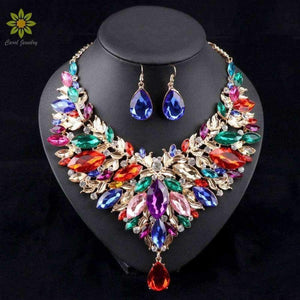 Planet Gates 2017 African Jewelry Sets Wedding Necklace Womens Jewellery Set Gold Color Necklace And Earrings 6Colors