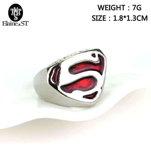 Planet Gates 2017 Cospaly Parties Superhero Superman Ring S Enamel cocktail Suitable for men and women Christmas gift Red Rings Wholesale