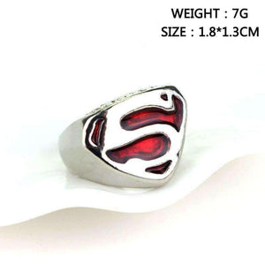 Planet Gates 2017 Cospaly Parties Superhero Superman Ring S Enamel cocktail Suitable for men and women Christmas gift Red Rings Wholesale