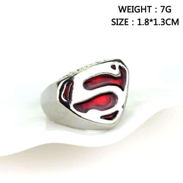 Planet Gates 2017 Cospaly Parties Superhero Superman Ring S Enamel cocktail Suitable for men and women Christmas gift Red Rings Wholesale