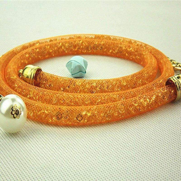 Planet Gates 2017 Fashion Design Clothing Accessories Women's Waist chain Belts Handmade Acrylic Diamond Mesh Belt 7 colors Free shipping