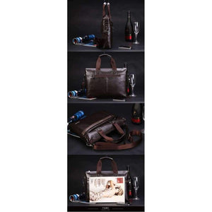 Planet Gates 2017 Men Casual Briefcase Business Shoulder Top Leather Bag Men Messenger Bags Computer Laptop Handbag Bag Men's Travel Bags
