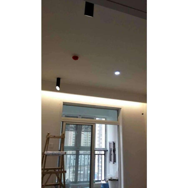 Planet Gates 2017 New Black/White Cylinder Aluminum LED Ceiling Lamp Exhibition Office Dome Light Commercial Brief Light