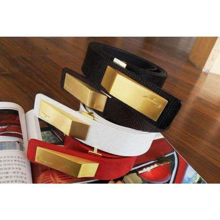 Planet Gates 2017 new Korean version of the simple simple rectangular metal PU leather women's thin belt leisure needle buckle belt female