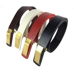 Planet Gates 2017 new Korean version of the simple simple rectangular metal PU leather women's thin belt leisure needle buckle belt female