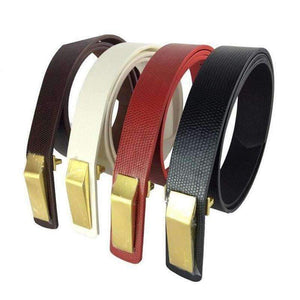 Planet Gates 2017 new Korean version of the simple simple rectangular metal PU leather women's thin belt leisure needle buckle belt female