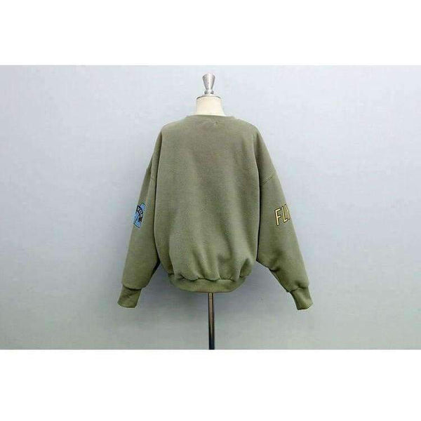 Planet Gates 2017 Winter Autumn New Harajuku Funny Cartoon Tracksuit for Women Pullover Fleece Hoodies Loose Female Sweatshirt Army Green 2XL