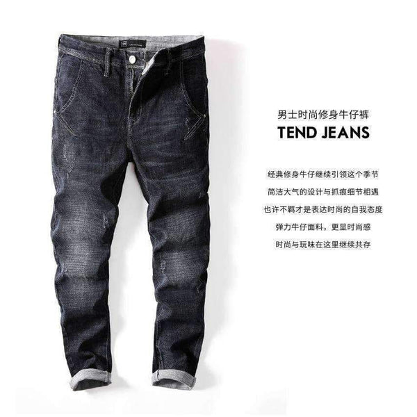 Planet Gates 2018 Черни тесни дънки за мъже, зима, есен, еластични дънки, мъжки еластични ежедневни тънки дънки, мъжки качествени дънки Homme