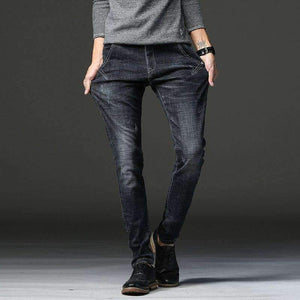 Planet Gates 2018 Черни тесни дънки за мъже, зима, есен, еластични дънки, мъжки еластични ежедневни тънки дънки, мъжки качествени дънки Homme