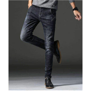 Planet Gates 2018 Черни тесни дънки за мъже, зима, есен, еластични дънки, мъжки еластични ежедневни тънки дънки, мъжки качествени дънки Homme