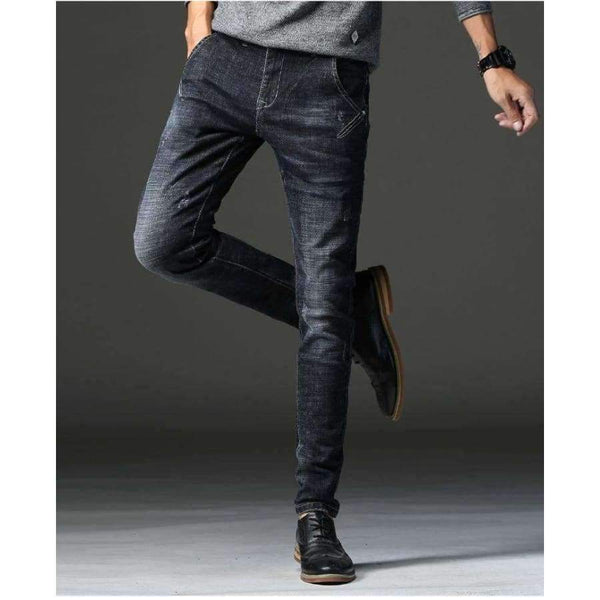 Planet Gates 2018 Черни тесни дънки за мъже, зима, есен, еластични дънки, мъжки еластични ежедневни тънки дънки, мъжки качествени дънки Homme