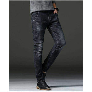 Planet Gates 2018 Черни тесни дънки за мъже, зима, есен, еластични дънки, мъжки еластични ежедневни тънки дънки, мъжки качествени дънки Homme