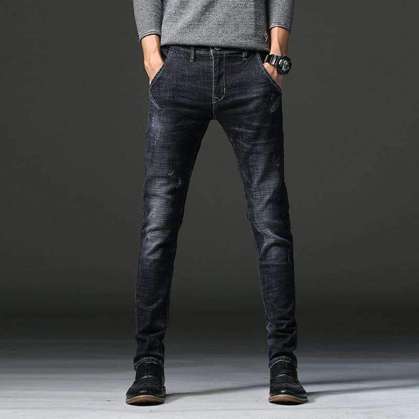 Planet Gates 2018 Черни тесни дънки за мъже, зима, есен, еластични дънки, мъжки еластични ежедневни тънки дънки, мъжки качествени дънки Homme