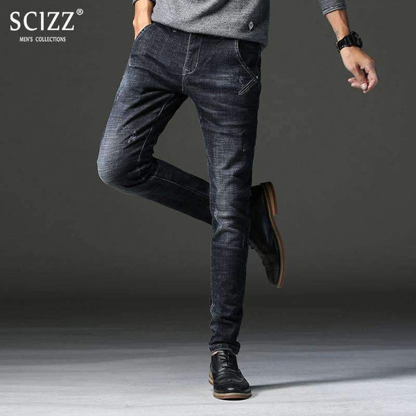 Planet Gates 2018 Черни тесни дънки за мъже, зима, есен, еластични дънки, мъжки еластични ежедневни тънки дънки, мъжки качествени дънки Homme