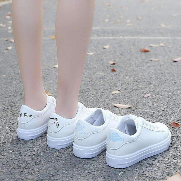 Planet Gates 2018 Fashion Canvas Shoes Women Vulcanization Shoes Brand Woman Breathable Casual Flats white Shoes Sneakers  Women's #LL&1821