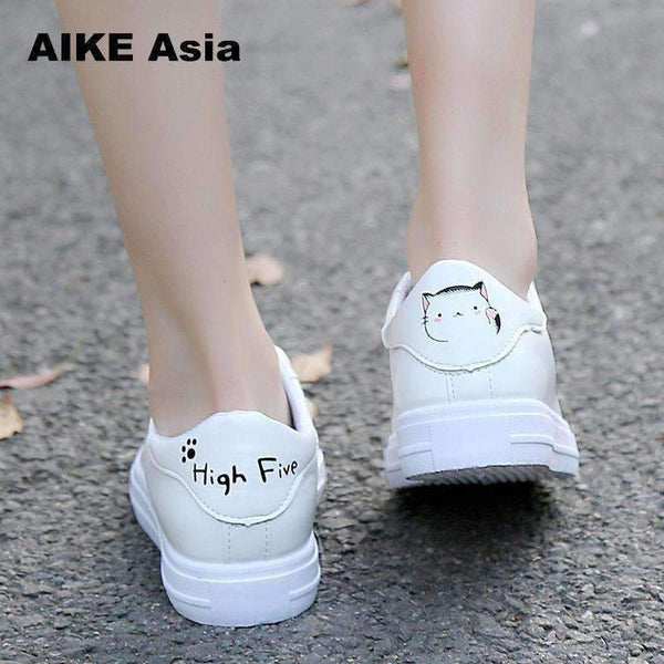 Planet Gates 2018 Fashion Canvas Shoes Women Vulcanization Shoes Brand Woman Breathable Casual Flats white Shoes Sneakers  Women's #LL&1821