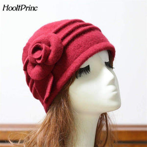 Planet Gates 2018 Floral Casual Brand Warm Lady Autumn Floppy Soft Girl Fedoras Women Fedoras 100% Pure Wool Dome Winter Hat For Women
