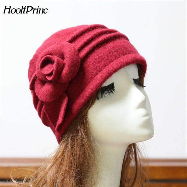 Planet Gates 2018 Floral Casual Brand Warm Lady Autumn Floppy Soft Girl Fedoras Women Fedoras 100% Pure Wool Dome Winter Hat For Women